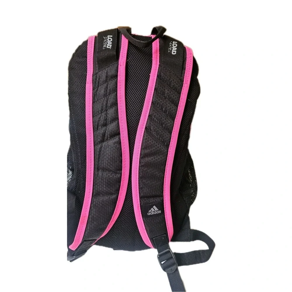 Adidas Foundation Black Pink  18 in Backpack School Laptop Bookbag Daypack - Picture 3 of 6